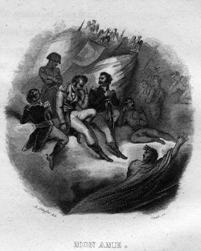 Ranskalaisen runoilijan ja lauluntekijän Pierre Jean de Berangerin (1780-1857) Mon soul Chanson de Beranger teoksessa "Oeuvres valmistuu" (1834). tekijältä French School