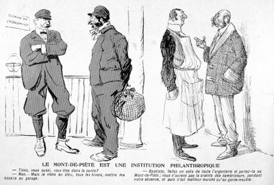 Mont-de-Piété on hyväntekeväisyysinstituutio - julkaisussa "The Butter Plate" 6.3.1905 tekijältä French School