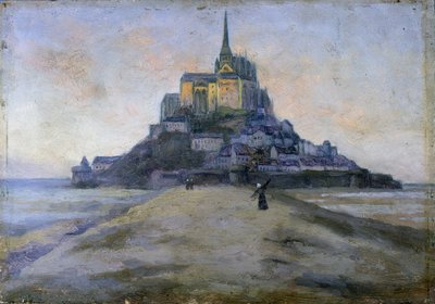 Mont Saint-Michel ja kulku - anonyymi maalaus tekijältä French School