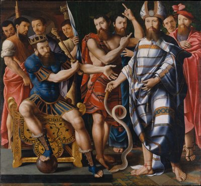 Mooses ja Aaron faraon edessä: Allegoria Dintevillen perheestä, 1537 tekijältä French School