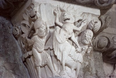Mooses ja kultainen vasikka, pääomarelief, n. 1130 tekijältä French School