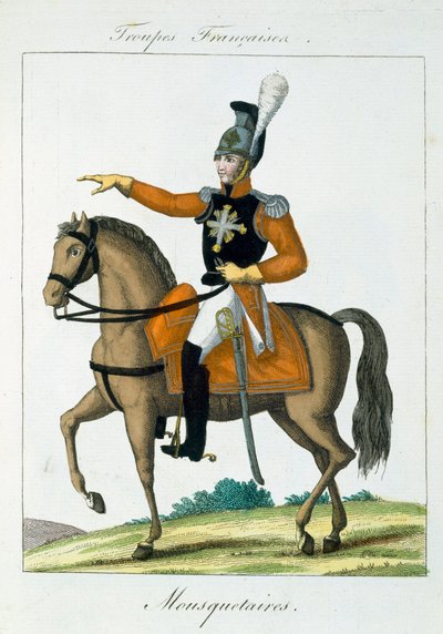 Muskettisoturi, Troupes Francaises, pubi. Bassetissa, Pariisissa, noin 1790 tekijältä French School