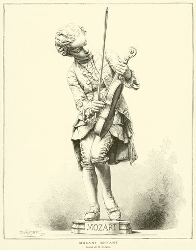 Mozart-lapsi, M Barriasin patsas (kaiverrus) tekijältä French School