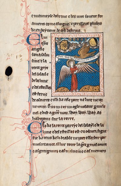 Ms65 f29v, Commentary on the Apocalypse of St John, 1200-luvun loppu (kynä & muste ja tempera perunakalvolla) tekijältä French School