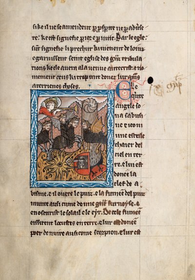Ms65 f30r, Commentary on the Apocalypse of St John, 1200-luvun loppu (kynä & muste ja tempera perunakalvolla) tekijältä French School