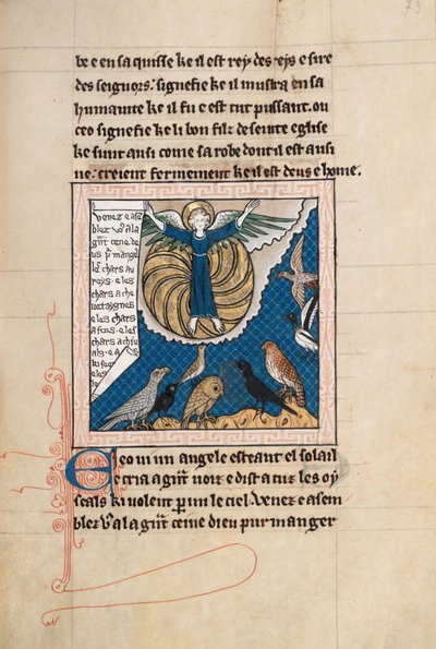Ms65 f73r, Commentary on the Apocalypse of St John, 1200-luvun loppu (kynä ja muste ja tempera perunakalvolla) tekijältä French School