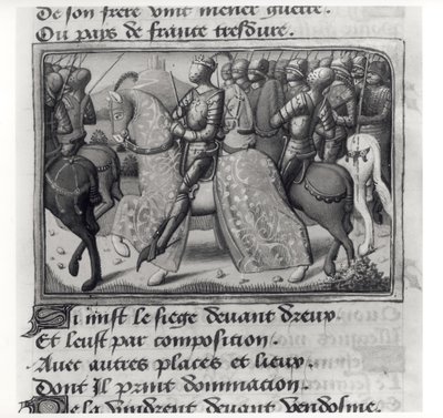 Ms.Fr.5054 fol.26 r Charles VII (1403-1461) ja Jeanne d