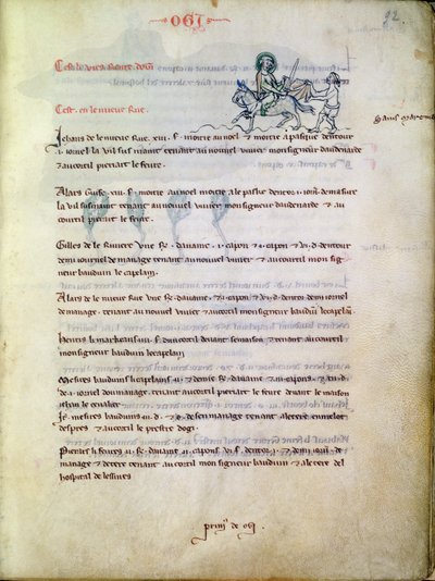 Ms 1175 f.92 St. Martin leikkaamassa viittaansa, Vieil Rentier dAudenarde, 1291-1302 tekijältä French School