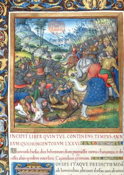 Ms. 1581 f. 154 Kuva kirjasta VIII (Daavidin kuolemasta Ahabin kuolemaan), Flavius Josephuksen juutalaisten antiikin (Antiquitates Judaicae) luvusta 1 - Kuinka Salomo, kun hän tekijältä French School