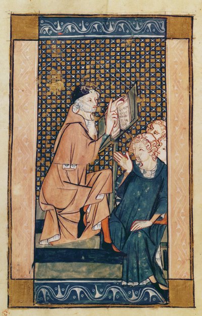 Ms 2030 fol.1v Henri de Mondeville (n.1260-n.1320) opettaa, La Chirurgie de Maitre Henri de Mondeville tekijältä French School