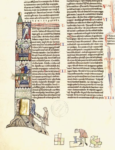 Ms 21 f.167v Tornin rakentaminen tekijältä French School