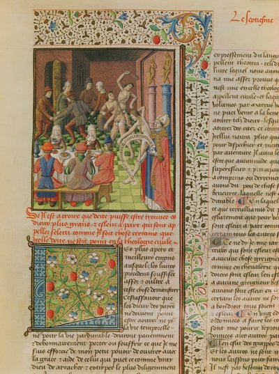 Ms 246 fol.151r Temporal and Terminal, Pyhän Augustinuksen Hippolaisen De Civitate Dein ranskankielisestä käännöksestä (354-430) tekijältä French School
