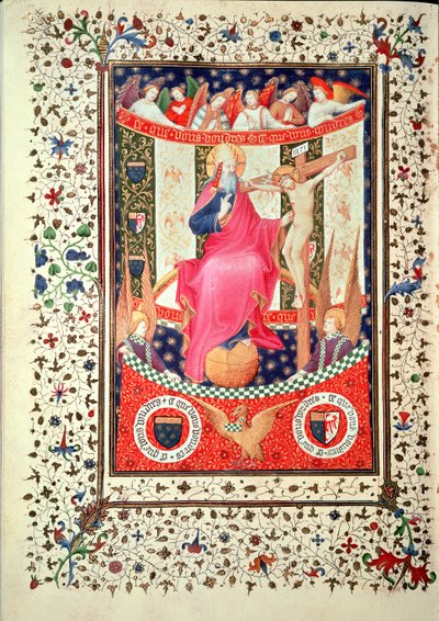 Ms 2 f.18v The Trinity, Boucicaut Hoursista, n. 1410 tekijältä French School