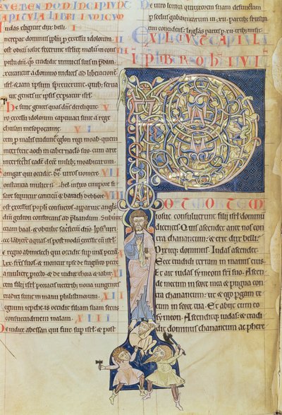 Ms 2 fol.3v t.1 Historioitu alkukirjain "P", Saint-Andre aux-Bois