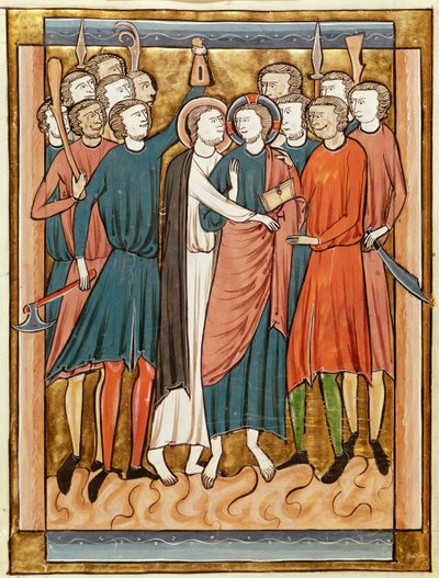 Ms 3016 fol.15v Juudaksen suudelma, Psautier a lUsage de Paris tekijältä French School