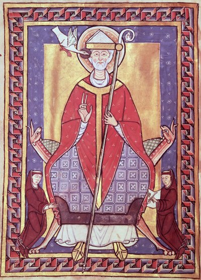 Ms 315 f.1v St. Gregory, ote hänen teoksistaan tekijältä French School
