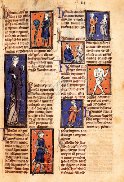 Ms 320 Fol.46r Monsters, Thomas van Cantimpren (1201-72) De Natura rerum -teoksesta (vellum) tekijältä French School