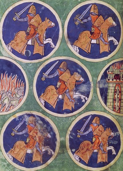Ms 3516 fol.217v Five Knights tekijältä French School