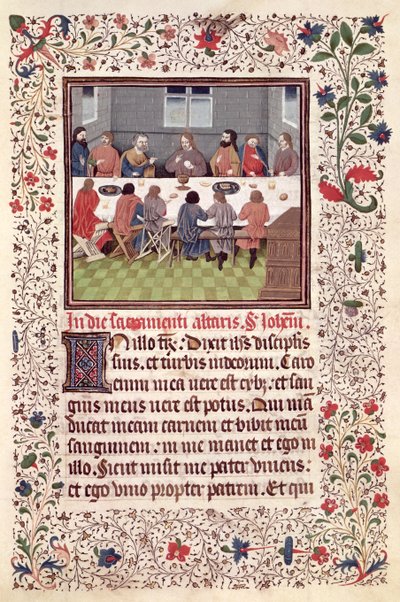 Ms 370 fol.184 Viimeinen ehtoollinen tekijältä French School