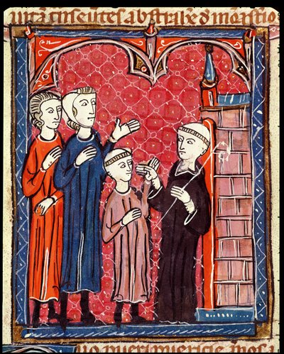 Ms 372 f.53r Vanhempiensa luostariin tuoma lapsi, Decrets de Gratienista tekijältä French School