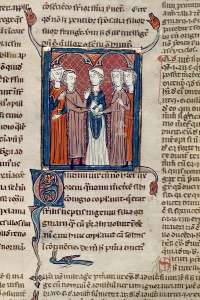 Ms 372 fol.168 A Marriage Scene, Decrets de Gratienista tekijältä French School