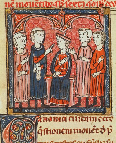 Ms 372 fol.1v rahapolitiikan sääntely, Decrets de Gratien tekijältä French School