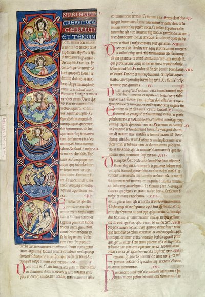 Ms 3 fol.4 The Six Days of the Creation, Pyhän Sulpiciuksen Bourges