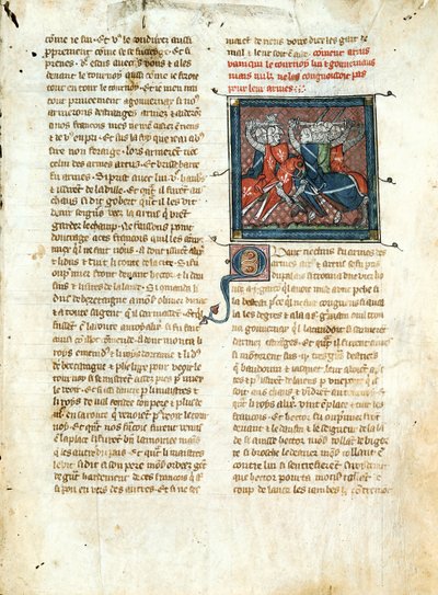 Ms 403 fol.163 Taistelu ritarien välillä, Roman dArtus tekijältä French School
