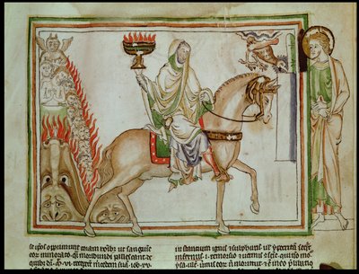 Ms 422 fol.22r Neljännen sinetin avaaminen: Kuolema kalpealla hevosella tekijältä French School