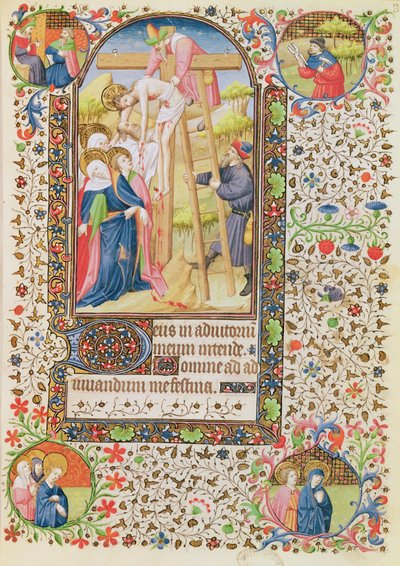 Ms 547 fol.32 Laskeutuminen ristiltä, Poitiersin naisen käyttämä tuntikirja tekijältä French School