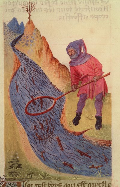 Ms 59 fol.3r Fisherman, Grand Herbier tekijältä French School