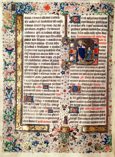 Ms 626 fol.174v St. Johannes Kastaja, Jean de Lannoyn messaalista tekijältä French School