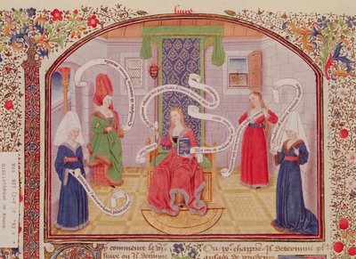 Ms 927 Fol.93v Intellektuaalisten hyveiden teoria, Aristoteleen (384-322 eKr.) teoksesta Etiikka, politiikka ja taloustiede tekijältä French School