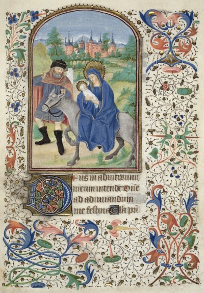 Ms Euing 4 f.55r Lento Egyptiin, Glasgow Hoursista, n. 1450-60 tekijältä French School