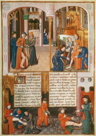 Ms Fr 2829 fol.89 Ihmeitä St. Louisin haudalla, Le Livre des Faiz de Monseigneur Saint Louis tekijältä French School