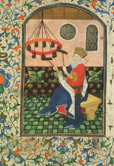 Ms Gen 288 f.183v Kuningas ja musiikki, n. 1460 tekijältä French School