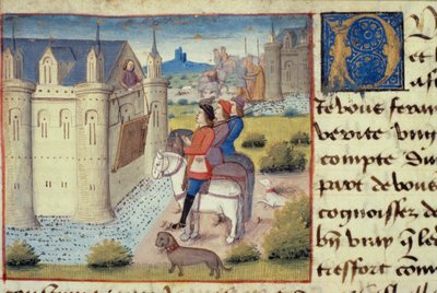 Ms Hunter 252 f.169v Vallihauta kaupungin ympärillä, Les Cent Nouvelles Nouvelles, 1462 tekijältä French School