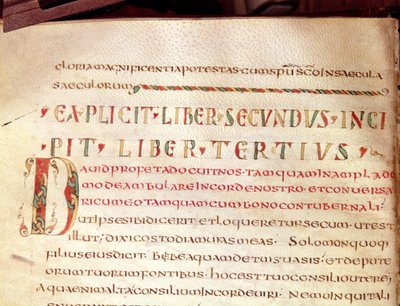 Ms Lat 1732 Fol.67v Historioitu alku D, Saint Ambroisen (340-396) teoksesta tekijältä French School