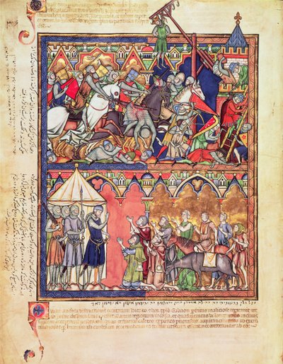 Ms M 638 f.10v Joshua, Morgan Picture Biblesta, n. 1244-54 tekijältä French School
