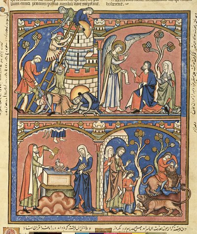 Ms M 638 fol.14r Abimelech and Simson, Morgan Picture Biblesta, n. 1244-54 tekijältä French School