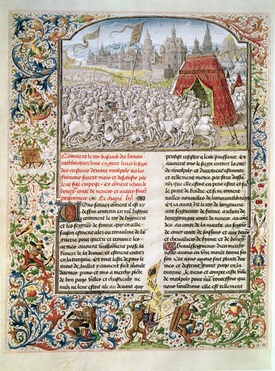 Ms t.4 fol.230 Nikopoliksen taistelu vuonna 1396, faksimile Breslaun käsikirjoituksesta, Froissarts Chronicle, 1472 tekijältä French School