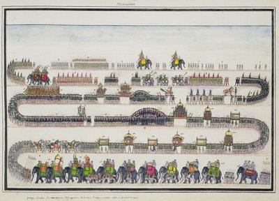 Muharram Ceremony, Faizabad, 1772 Gentil-albumista, julkaistu vuonna 1774 tekijältä French School