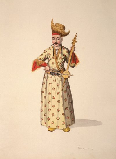 Muusikko, ottomaanien aika, 1700-luvun kolmas neljännes (wc paperilla) tekijältä French School