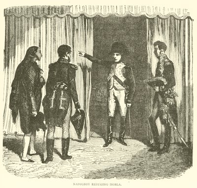 Napoleon nuhtelee Morlaa (kaiverrus) tekijältä French School