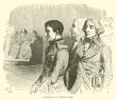 Napoleon Notre Damessa (kaiverrus) tekijältä French School