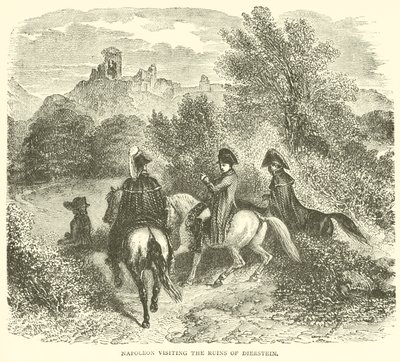 Napoleon vierailee Diersteinin raunioilla (kaiverrus) tekijältä French School