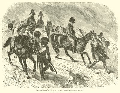 Napoleonin laskeutuminen Guadaramaan (kaiverrus) tekijältä French School