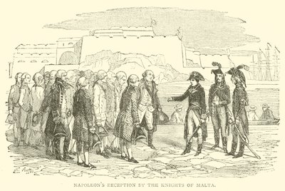 Napoleonin vastaanotto Maltan ritarien toimesta (kaiverrus) tekijältä French School