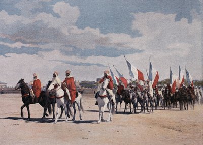Alkuperäisspahit lähtevät fantasiaan suuressa loistossa, levitetyt bannerit - "" Military Albumissa" - Spahis tekijältä French School