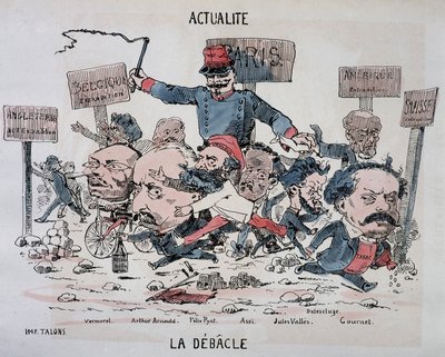 Uutiset: La déblacle: Vermorel, Arnould, Pyat, Assi, Vallès, Delescluze ja Gournet kommuunin lopussa tekijältä French School